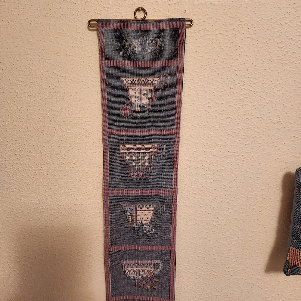 Vintage Teacup And Teapot Tapestry 36" Tea Cup Tea Pot